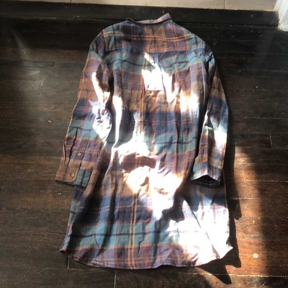 Toad&Co Plaid Shirt Dress - Blue and Brown - Picture 9 of 10